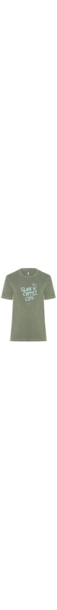 Camiseta Masculina Estampada Slow Coffee - Verde