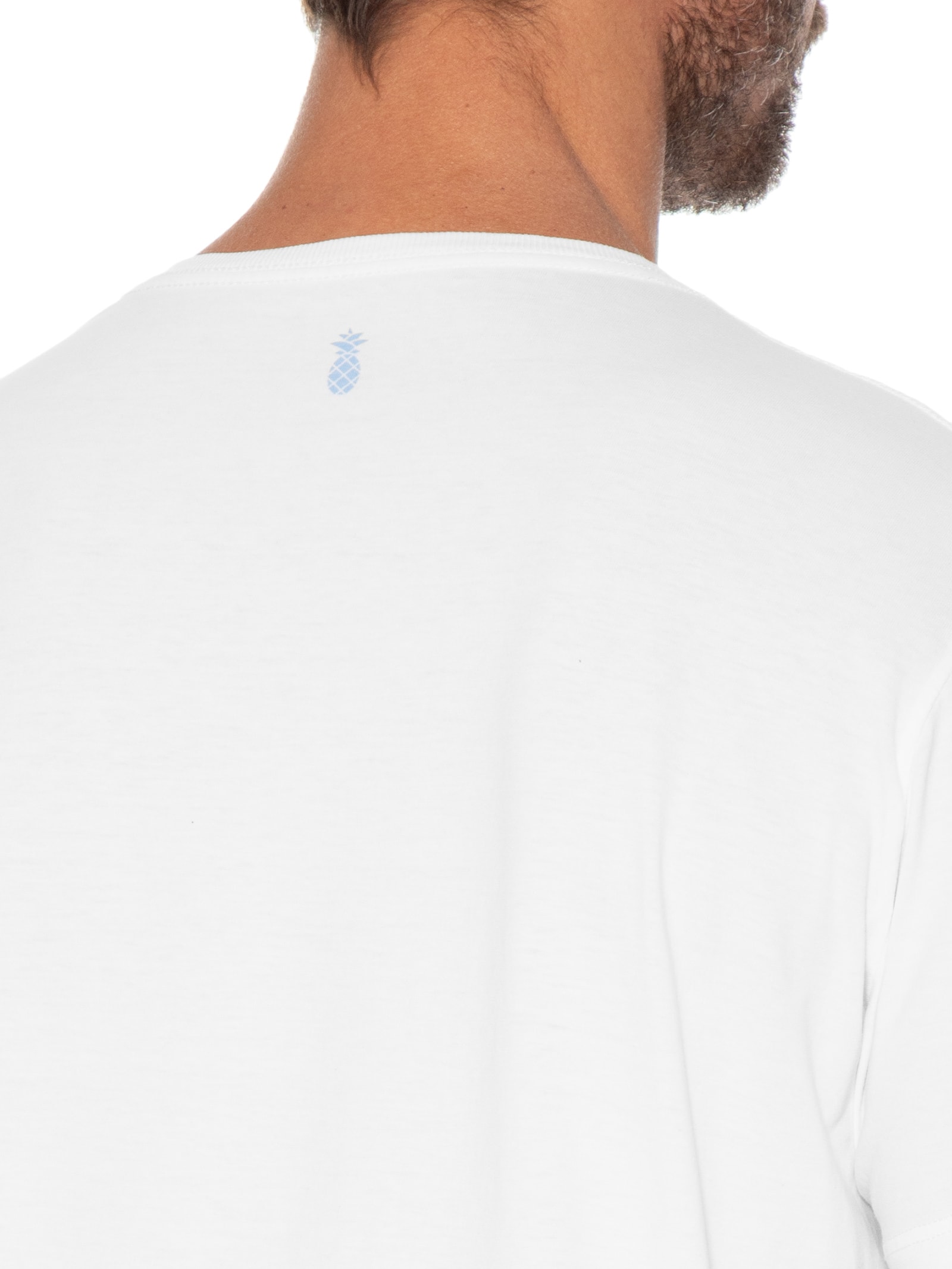Camiseta Masculina Estampada Slow Morning Club Branco Pineapple