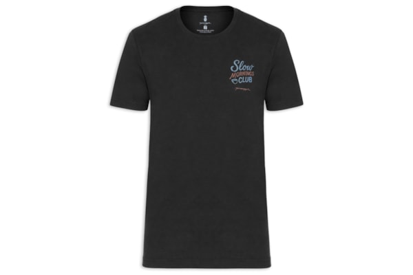 Camiseta Masculina Estampada Slow Morning Club - Preto