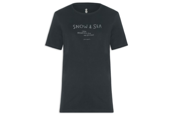 Camiseta Masculina Estampada Snow N'Sea - Preto
