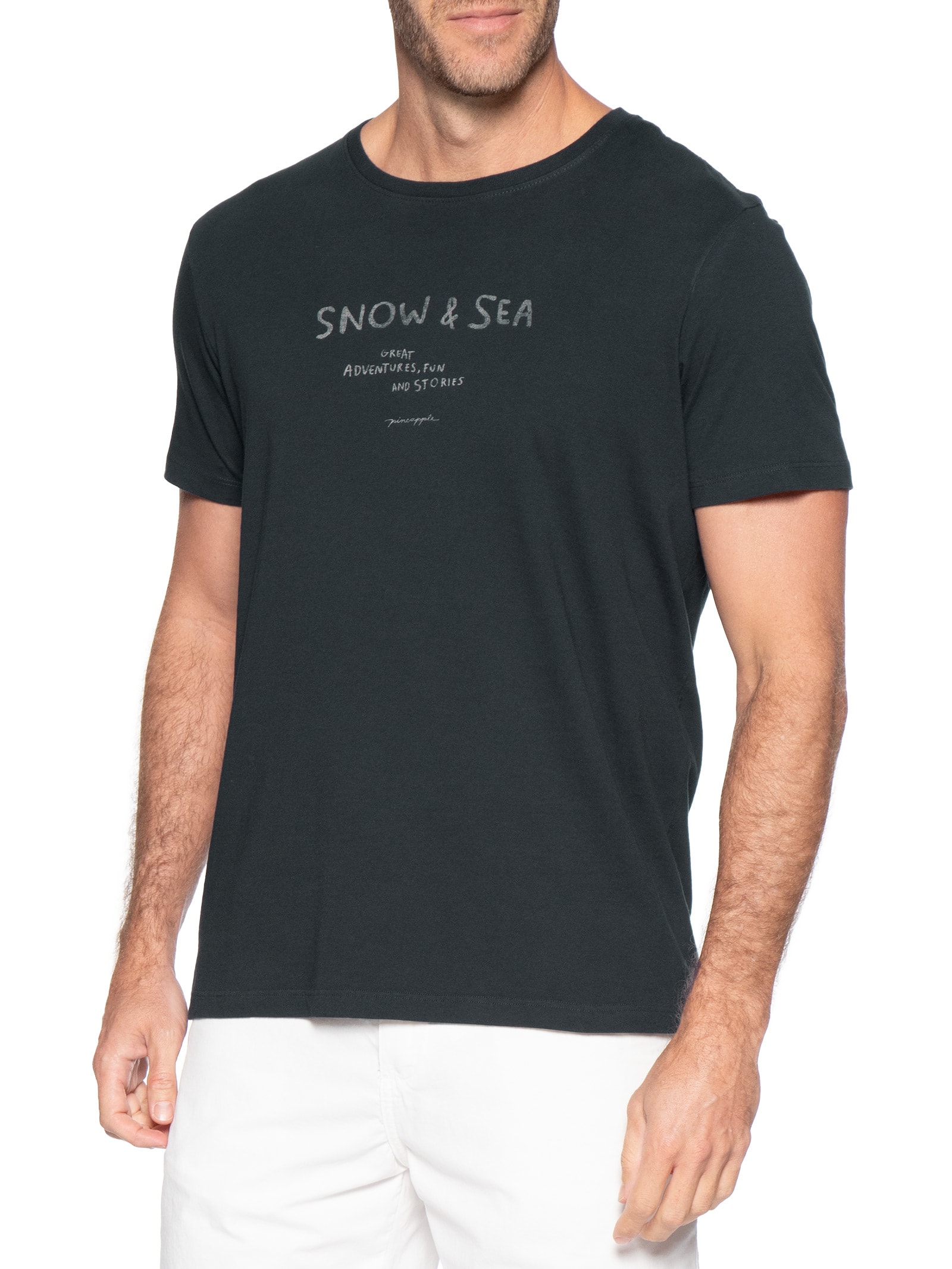 Camiseta Masculina Estampada Snow N'Sea Preto Pineapple