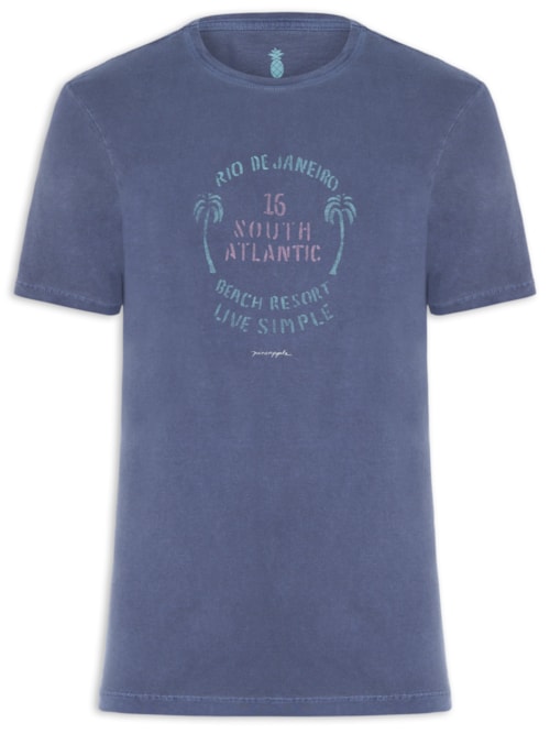 Camiseta Masculina Estampada South Atlan – Azul