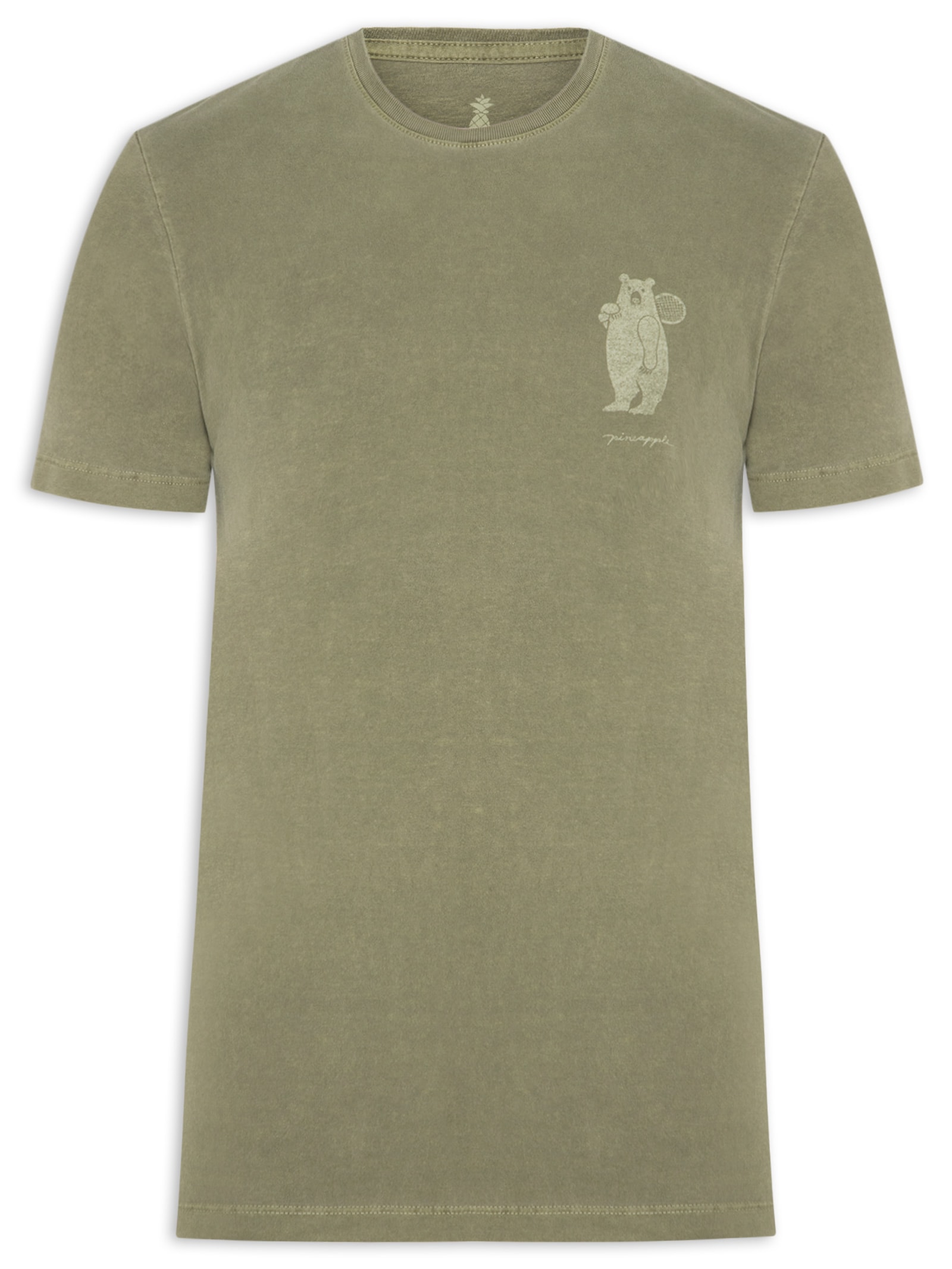 Camiseta Masculina Estampada Tenista Verde Pineapple