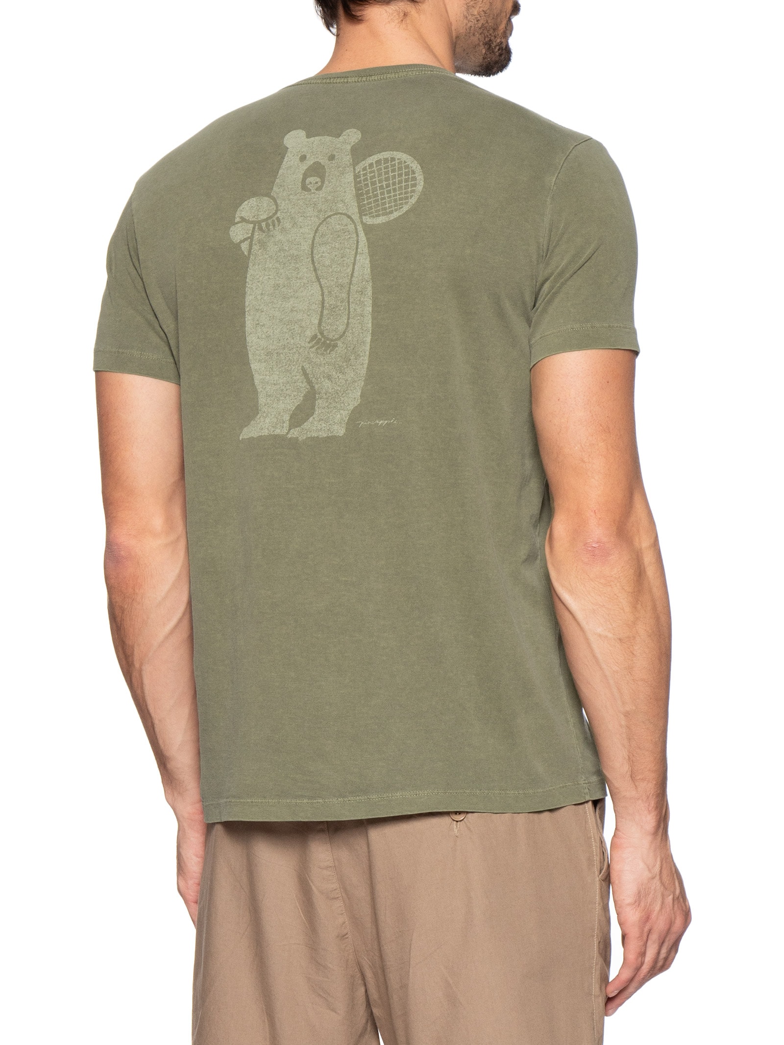 Camiseta Masculina Estampada Tenista Verde Pineapple