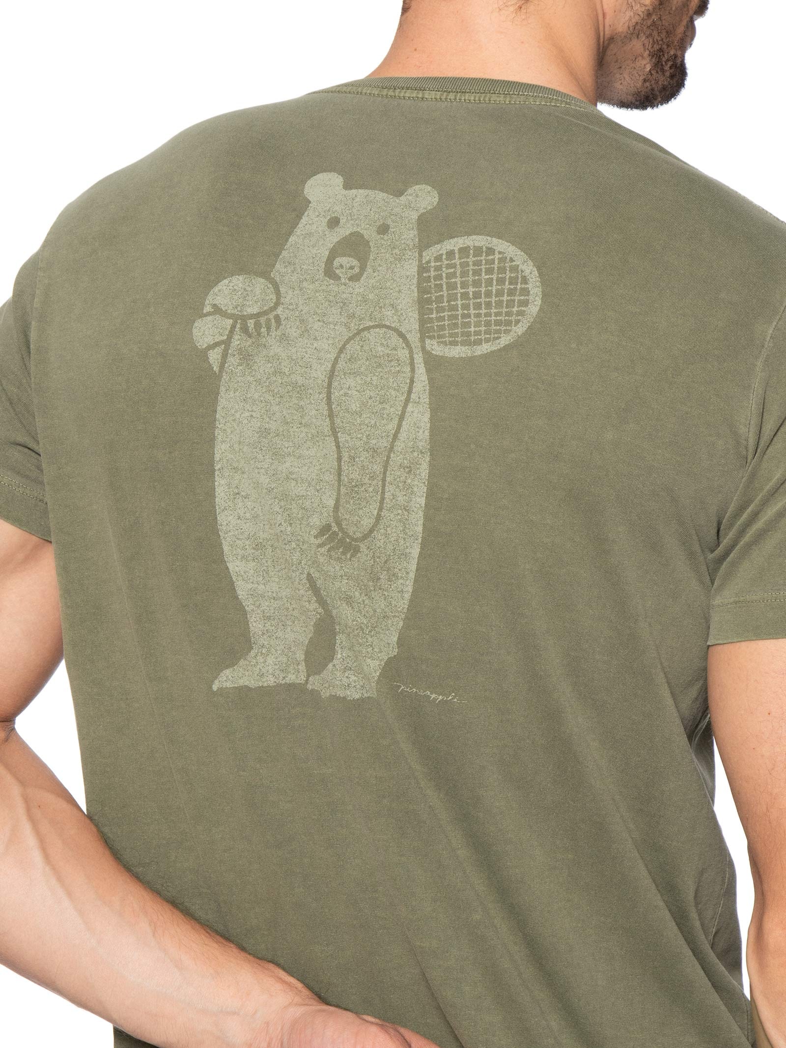 Camiseta Masculina Estampada Tenista Verde Pineapple