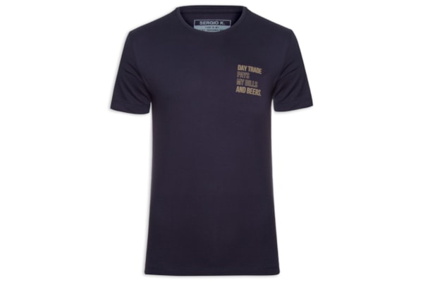 Camiseta Masculina Estampada Trade And Beers - Azul