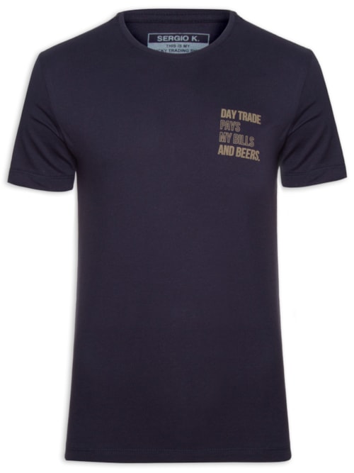 Camiseta Masculina Estampada Trade And Beers – Azul