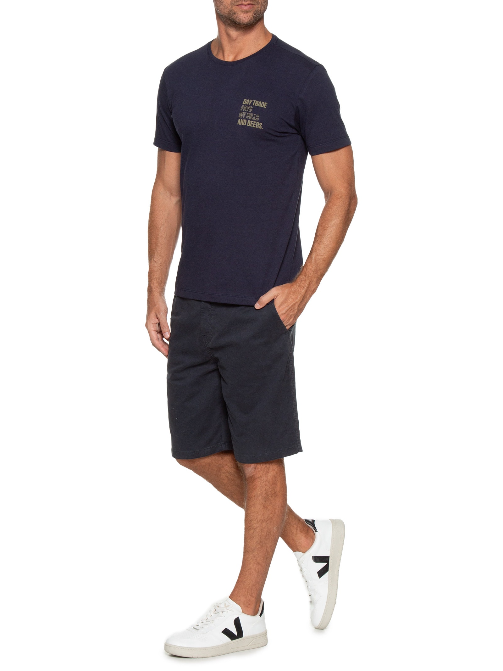 Camiseta Masculina Estampada Trade And Beers Azul Sergio K