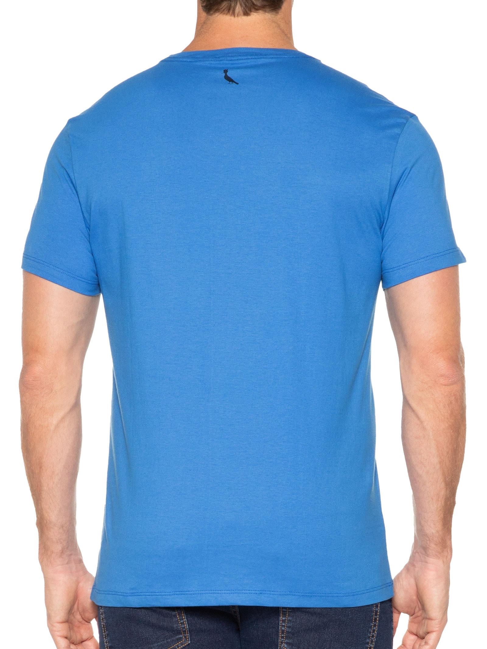 Camiseta Masculina Estampada Vazado Azul Reserva