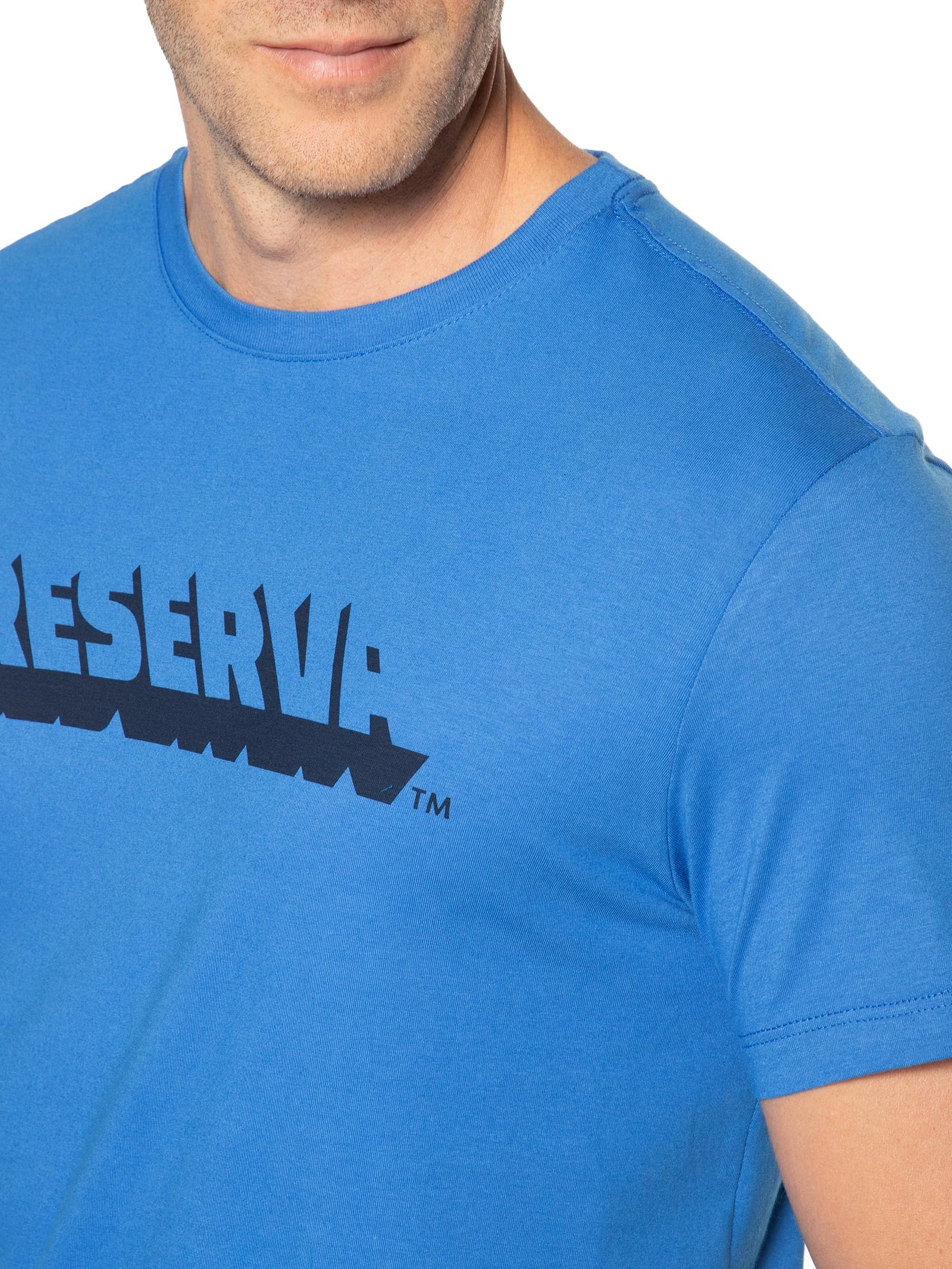 Camiseta Masculina Estampada Vazado Azul Reserva