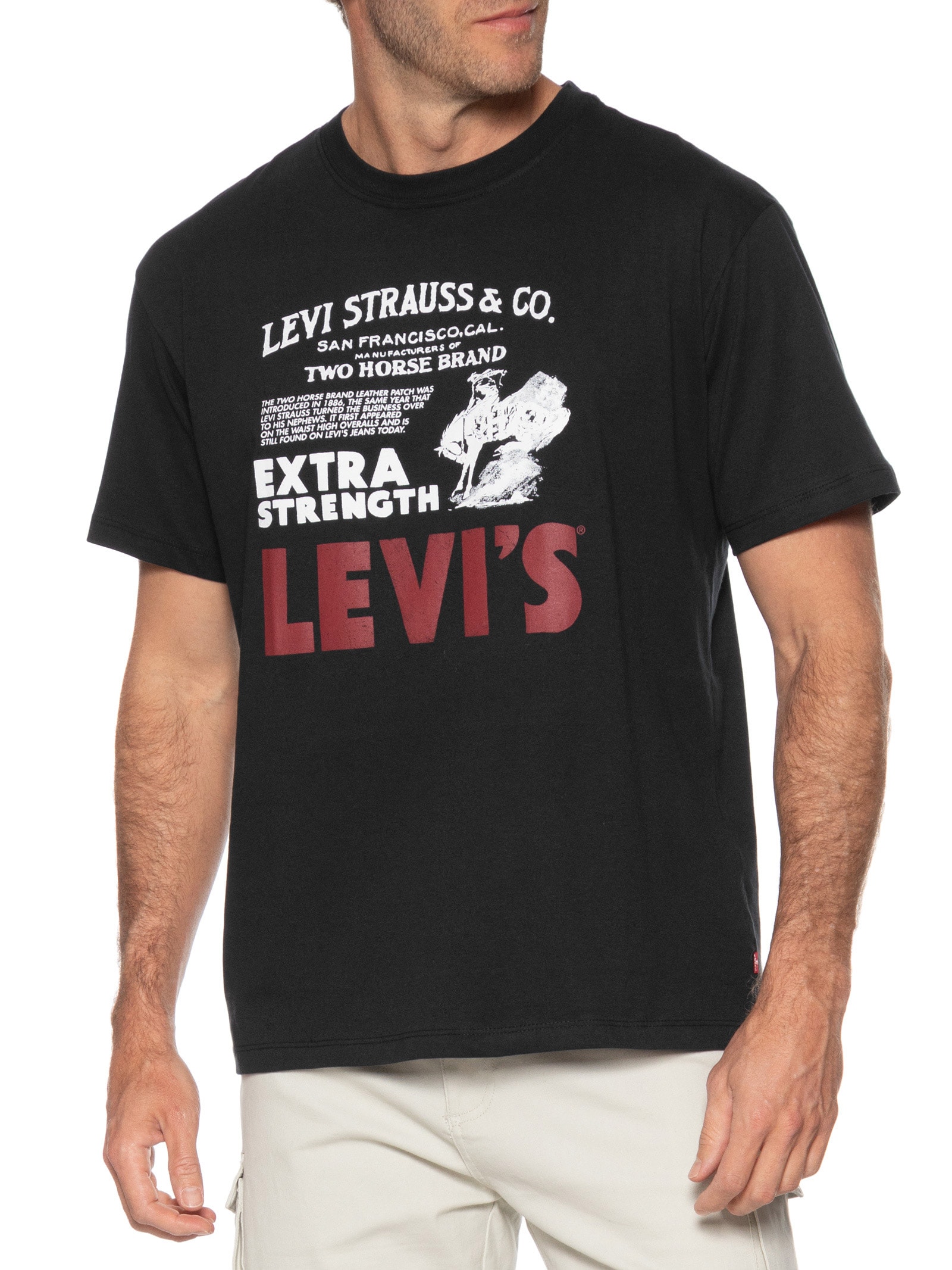 Camiseta Masculina Estampada Vintage Fit Preto Levi's