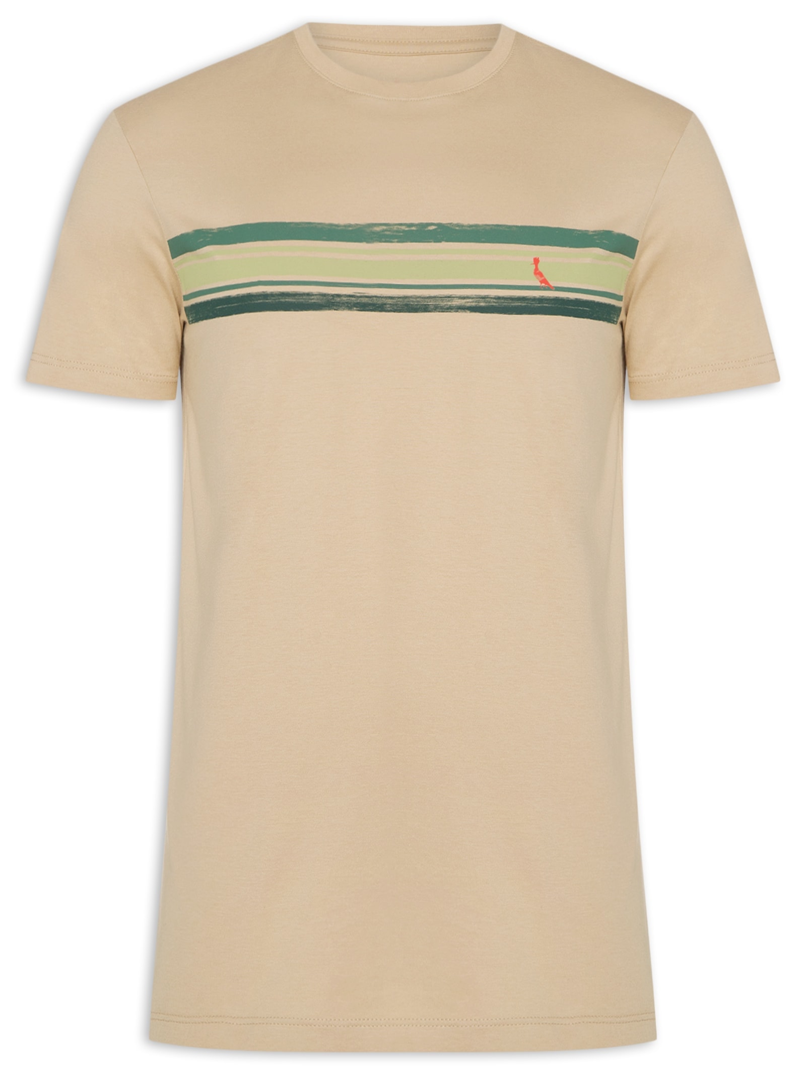 Camiseta Masculina Estampada WaterColor Stripes Bege Reserva