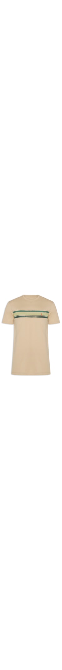 Camiseta Masculina Estampada WaterColor Stripes - Bege