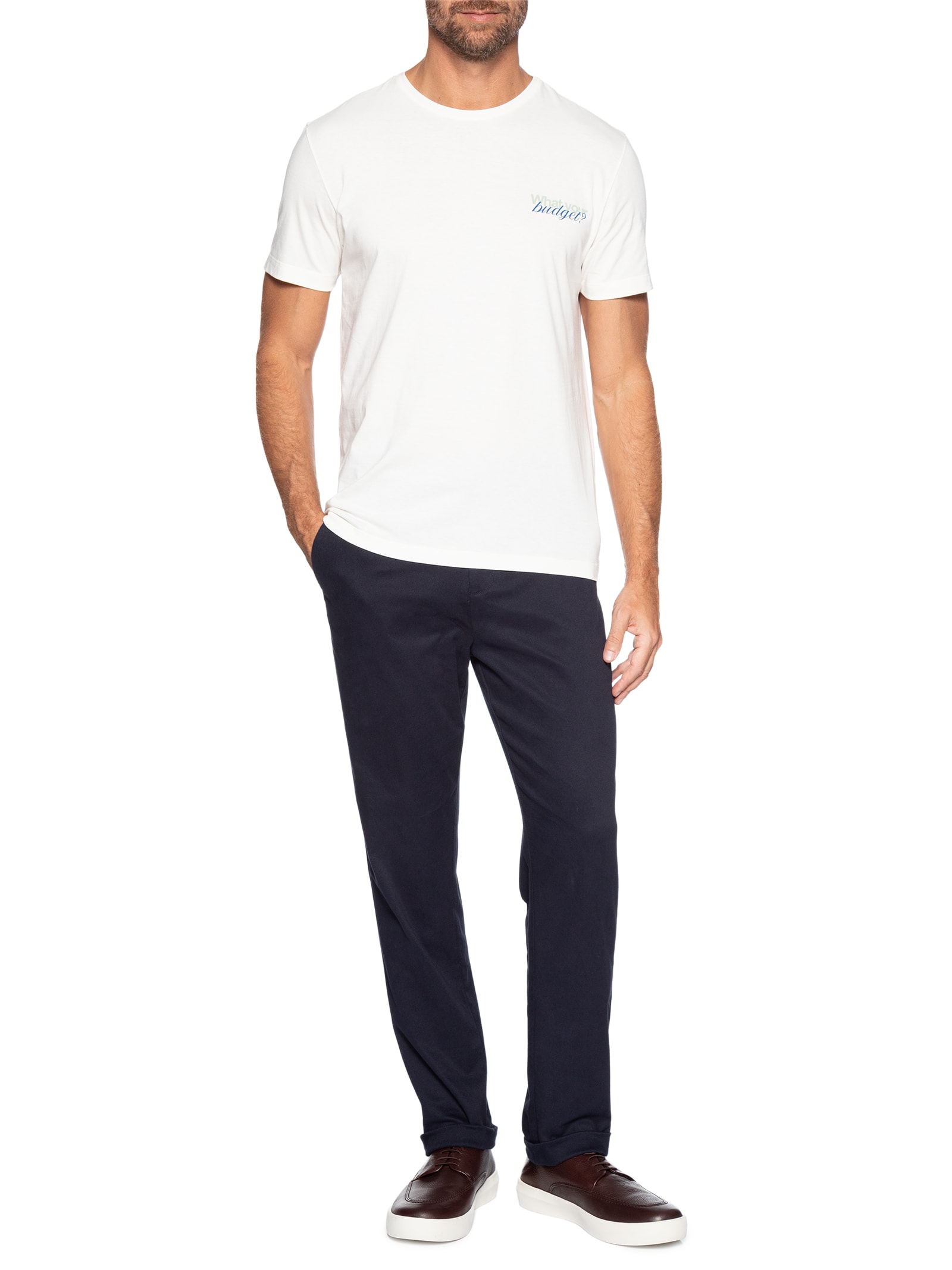 Camiseta Masculina Estampada Your Budget – Branco Sergio K