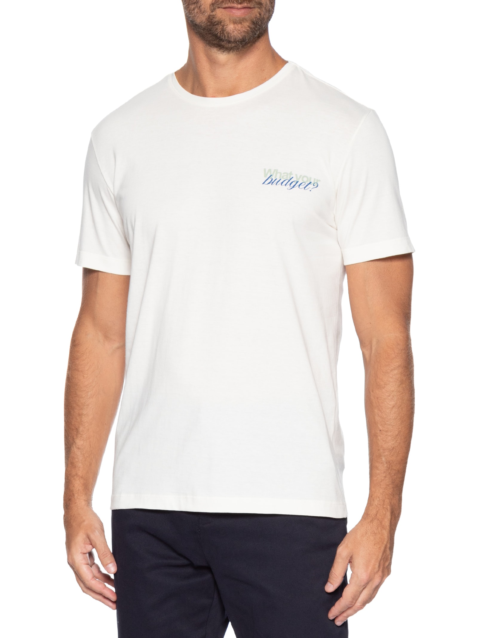 Camiseta Masculina Estampada Your Budget – Branco Sergio K