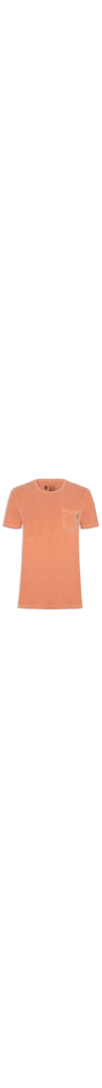 Camiseta Masculina Estonada Com Bolso Gola Careca - Laranja