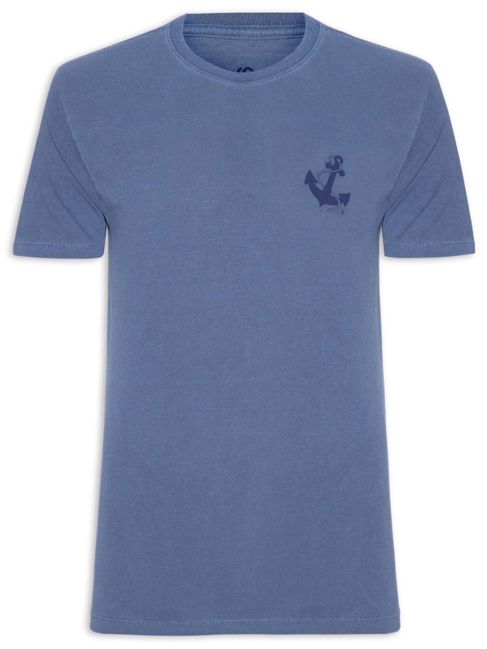 Camiseta Masculina Estonada Estampa De Ancora Azul '2 Essential