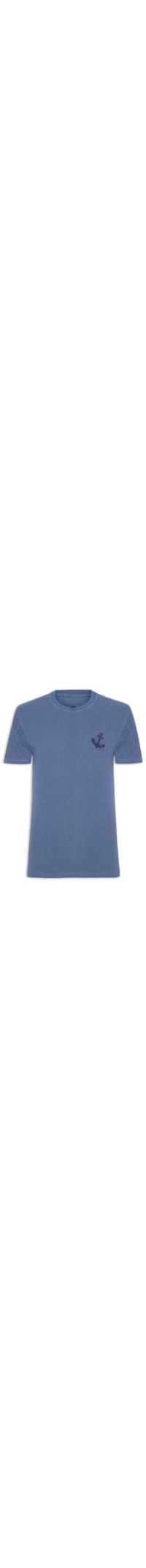 Camiseta Masculina Estonada Estampa De Ancora - Azul