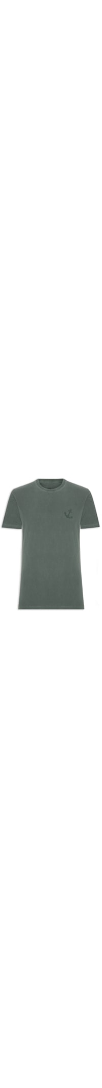 Camiseta Masculina Estonada Estampa De Âncora - Verde