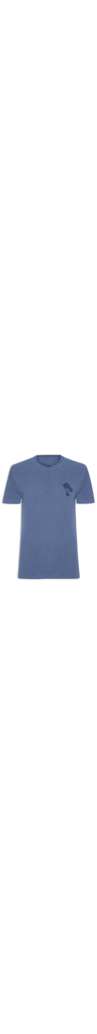 Camiseta Masculina Estonada Estampa De Coqueiros - Azul