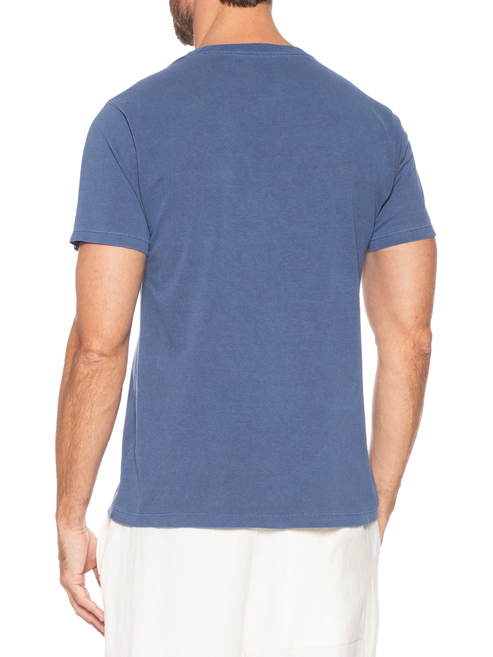 Camiseta Masculina Estonada Estampa De Coqueiros Azul '2 Essential