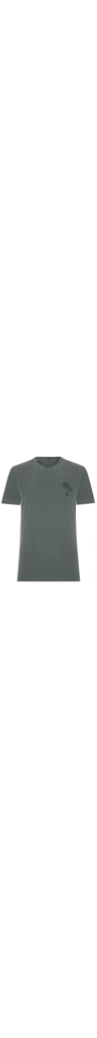 Camiseta Masculina Estonada Estampa De Coqueiros - Verde
