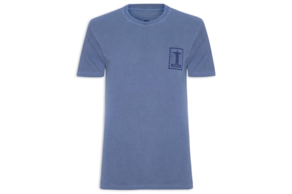 Camiseta Masculina Estonada Estampa Rio Brazil - Azul