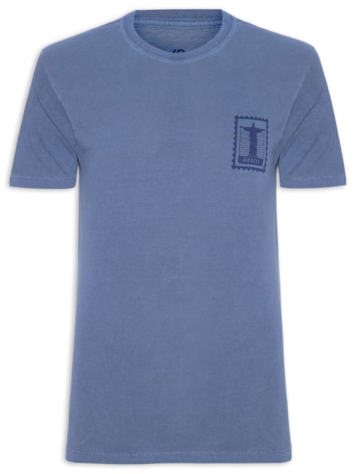 Camiseta Masculina Estonada Estampa Rio Brazil – Azul