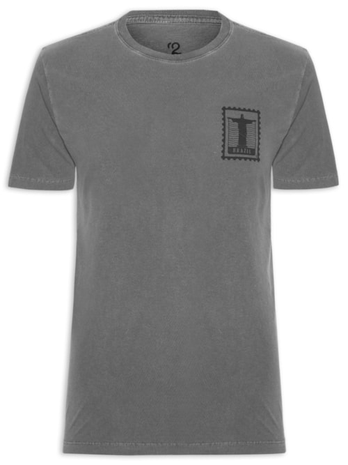 Camiseta Masculina Estonada Estampa Rio Brazil – Preto