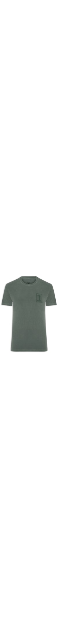 Camiseta Masculina Estonada Estampa Rio Brazil - Verde
