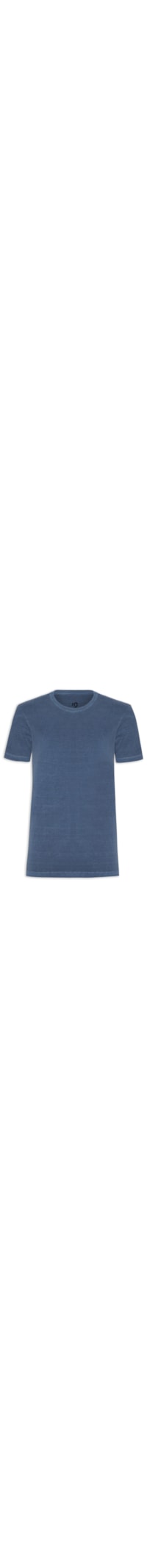 Camiseta Masculina Estonada Gola Redonda - Azul
