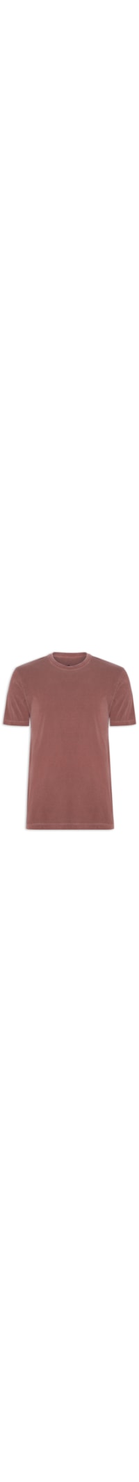 Camiseta Masculina Estonada Gola Redonda - Vermelho