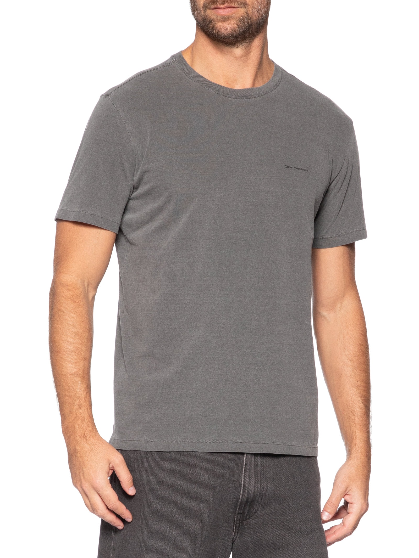 Camiseta Masculina Explore New Paths Cinza Calvin Klein Jeans