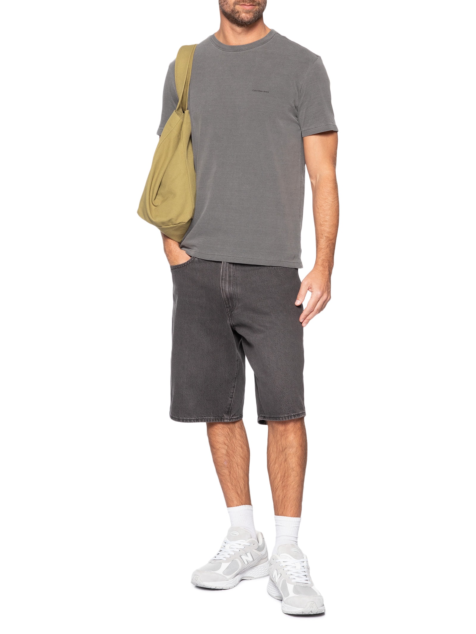 Camiseta Masculina Explore New Paths Cinza Calvin Klein Jeans