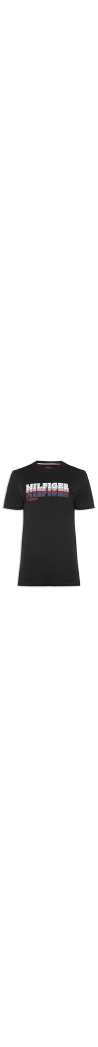 Camiseta Masculina Fade Hilfiger Flock - Preto