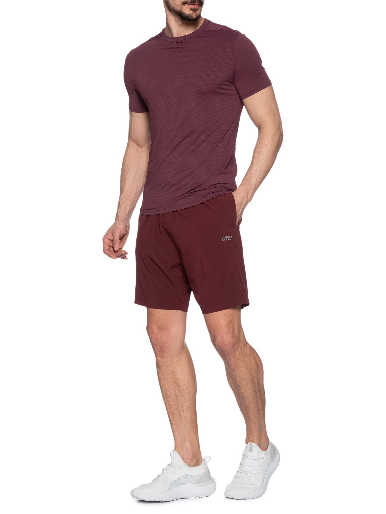 Camiseta Masculina Fit Air Move Men Vinho Live!