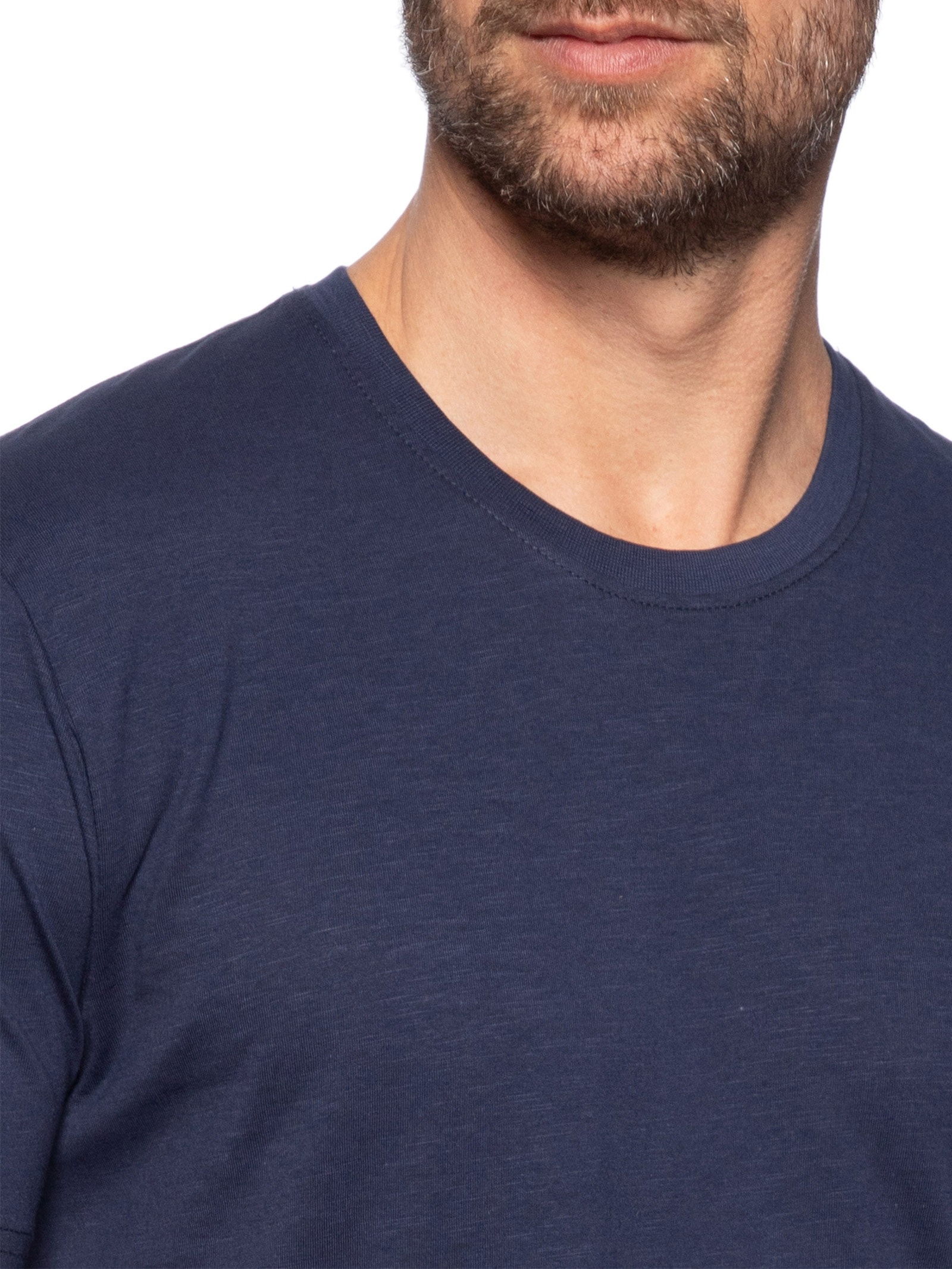 Camiseta Masculina Flamê Gola Redonda Azul Basiq Men