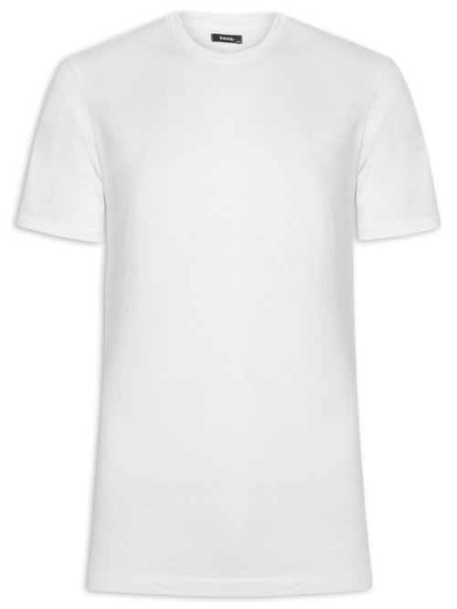 Camiseta Masculina Flamê Gola Redonda – Branco