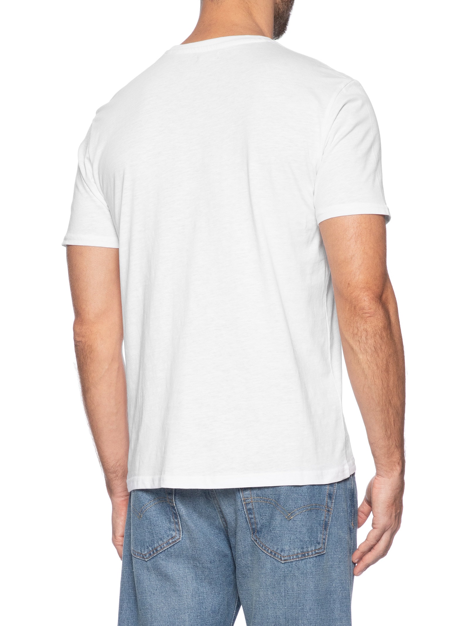 Camiseta Masculina Flamê Gola Redonda Branco Basiq Men