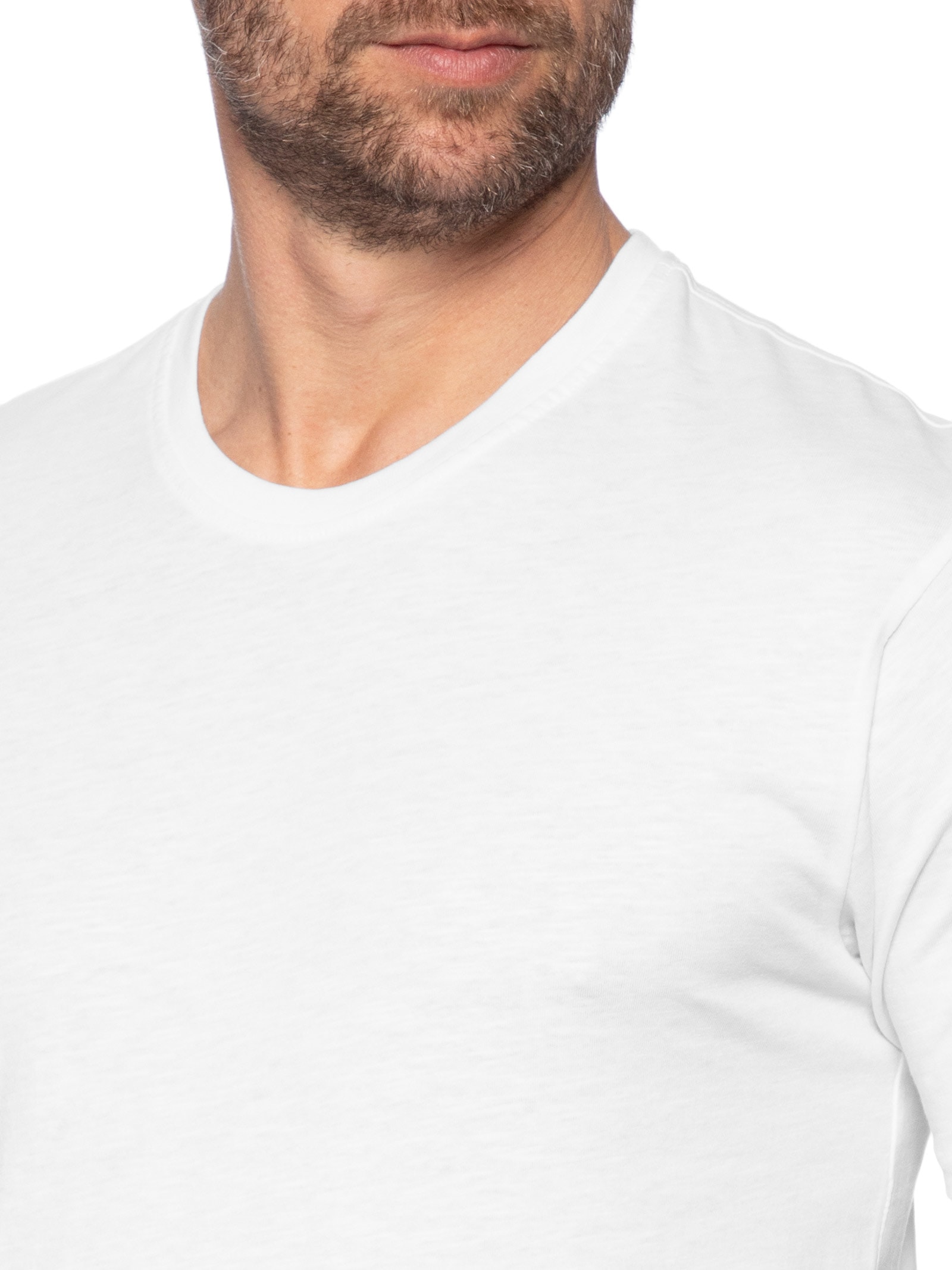 Camiseta Masculina Flamê Gola Redonda Branco Basiq Men