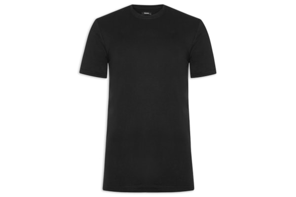Camiseta Masculina Flamê Gola Redonda - Preto