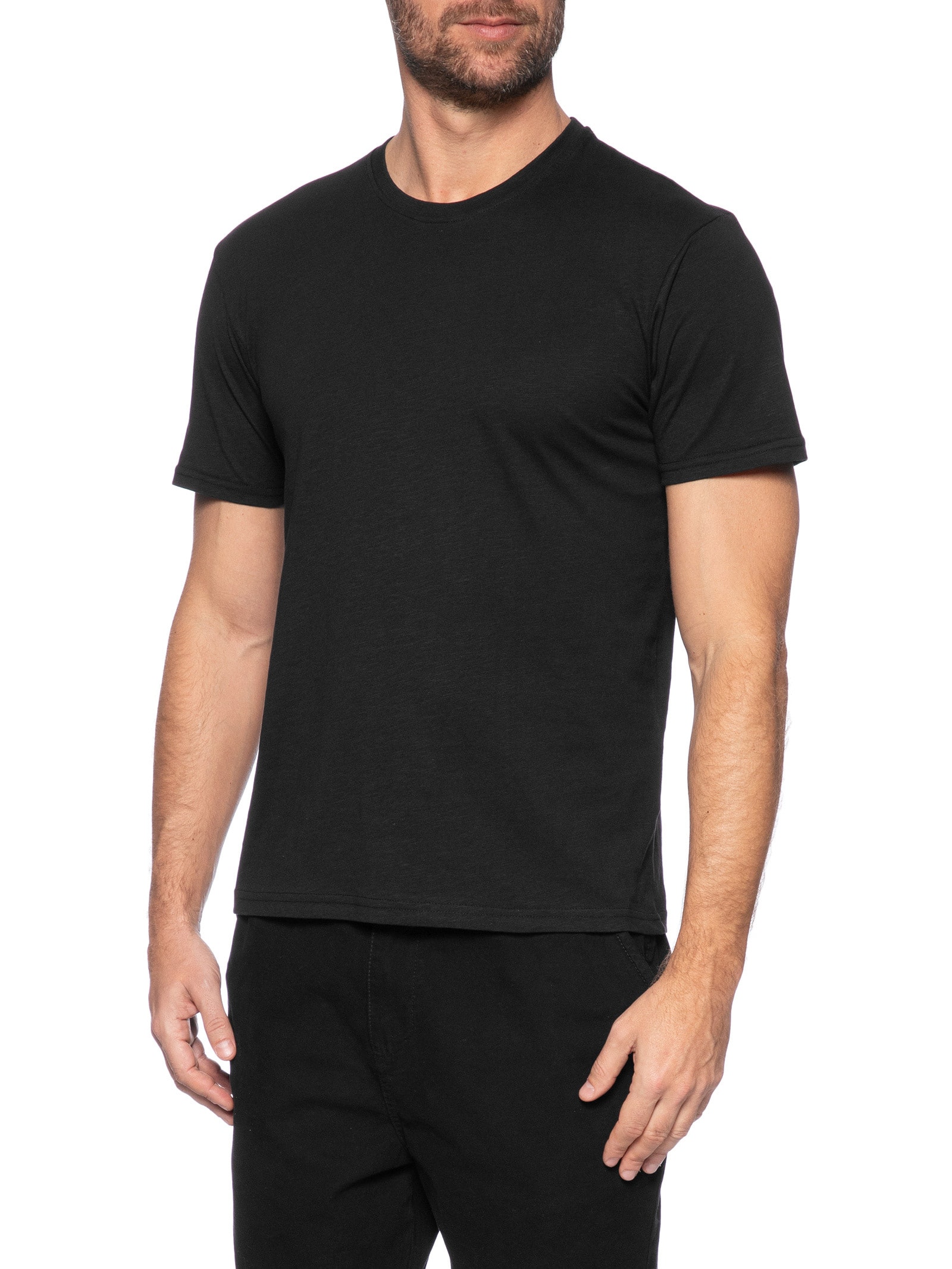 Camiseta Masculina Flamê Gola Redonda Preto Basiq Men