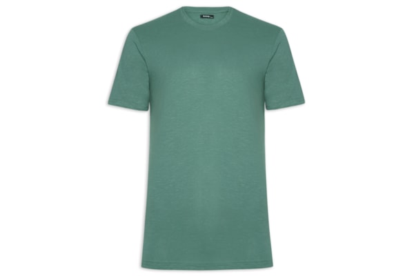 Camiseta Masculina Flamê Gola Redonda - Verde