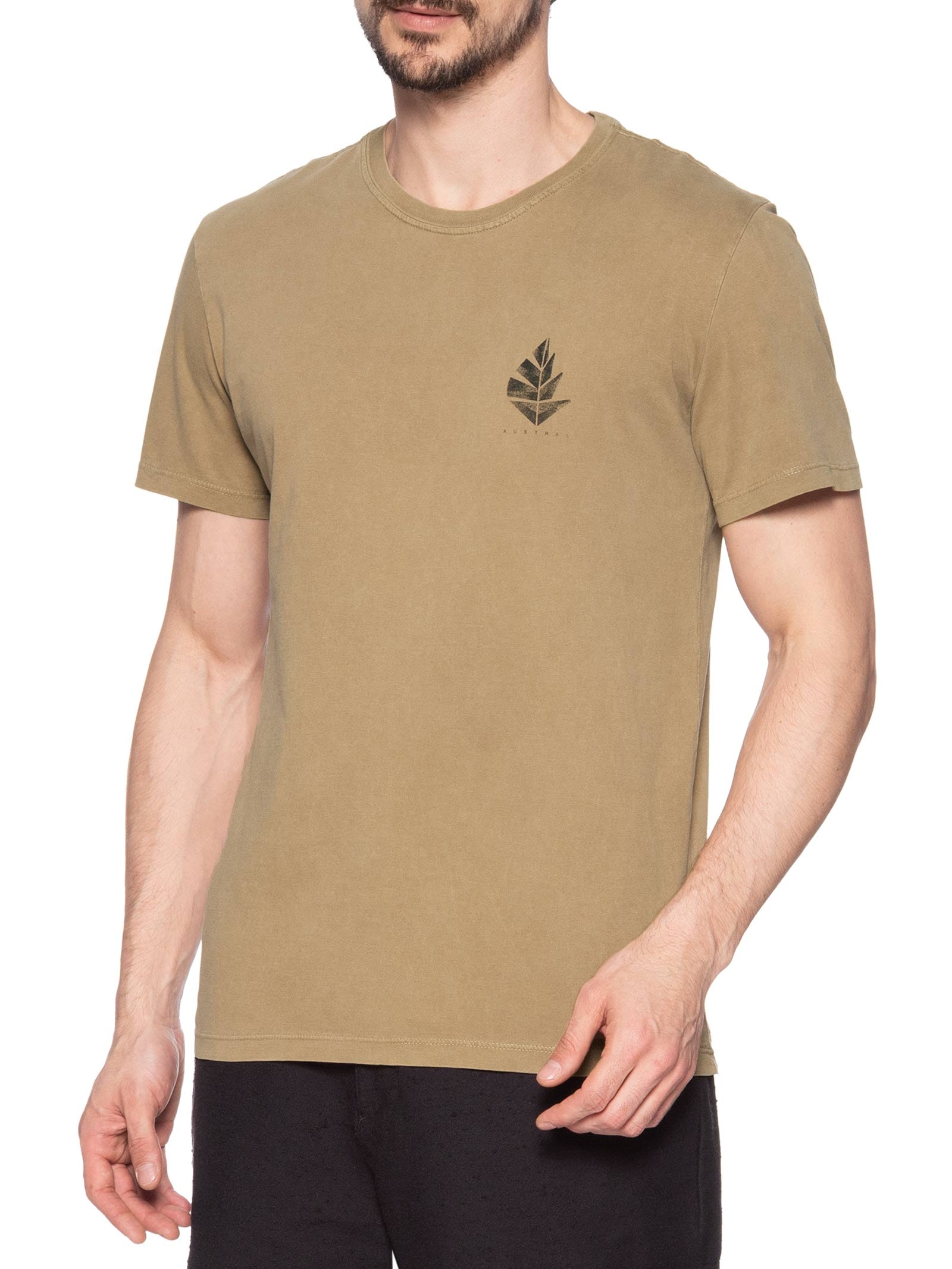 Camiseta Masculina Flora Marrom Austral