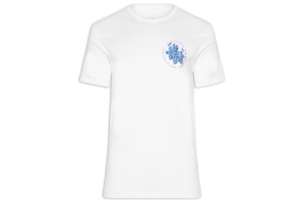 Camiseta Masculina Floresta Aquarela Peito - Branco