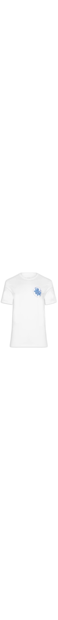Camiseta Masculina Floresta Aquarela Peito - Branco