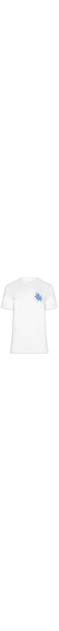 Camiseta Masculina Floresta Aquarela Peito - Branco