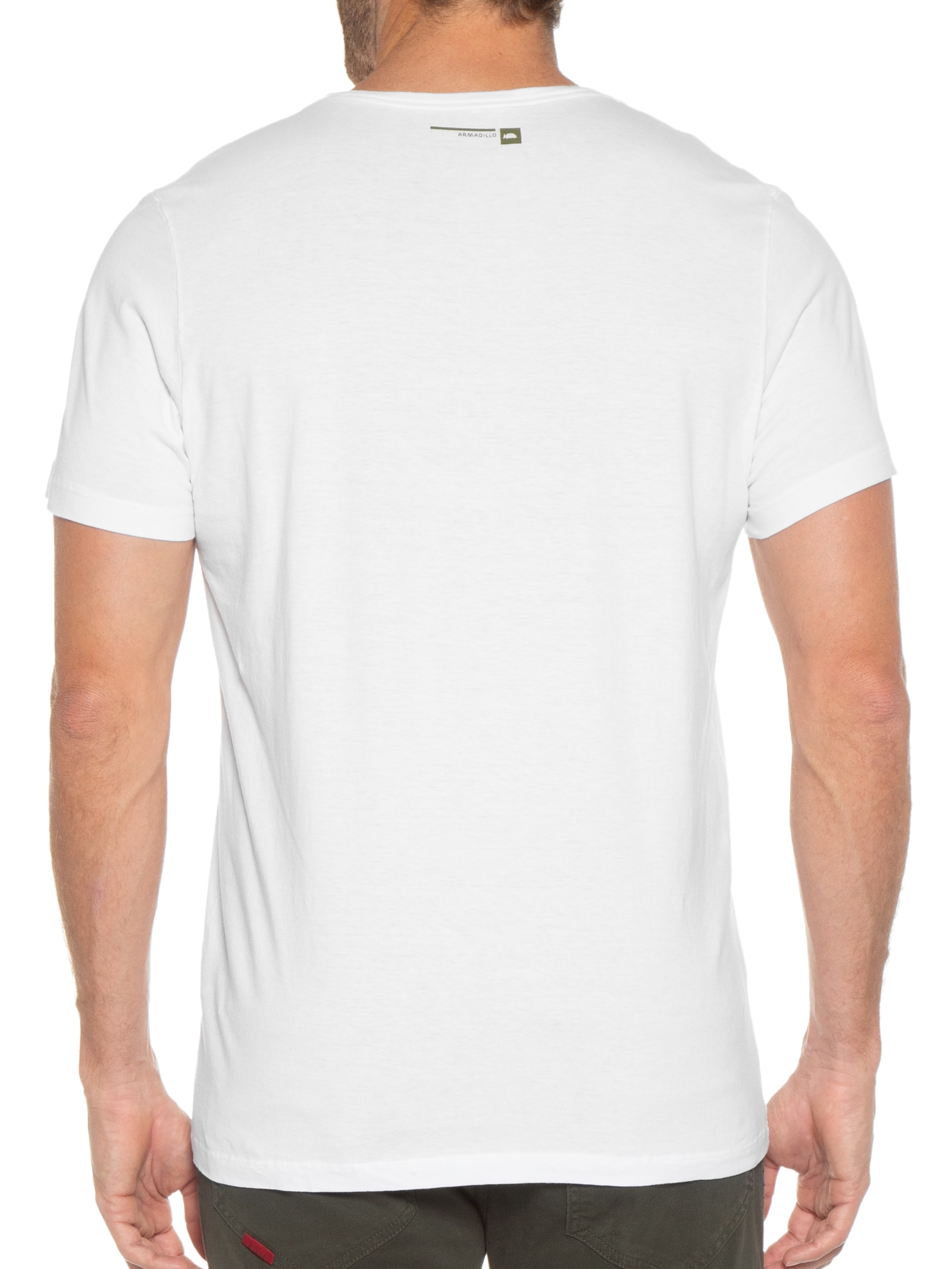 Camiseta Masculina Folhas Hemp Branco Armadillo