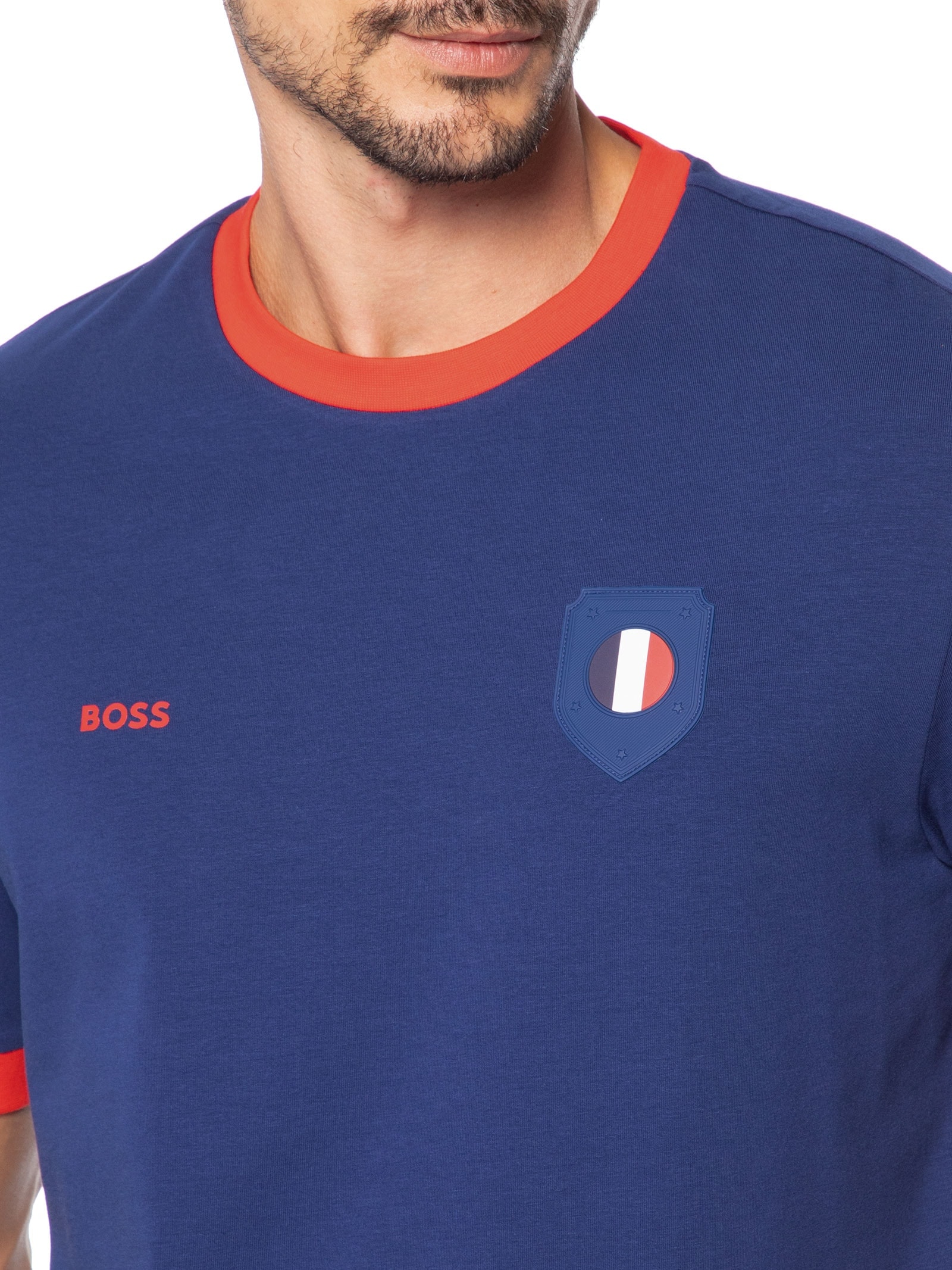Camiseta Masculina França Copa Lux Tee Azul Boss