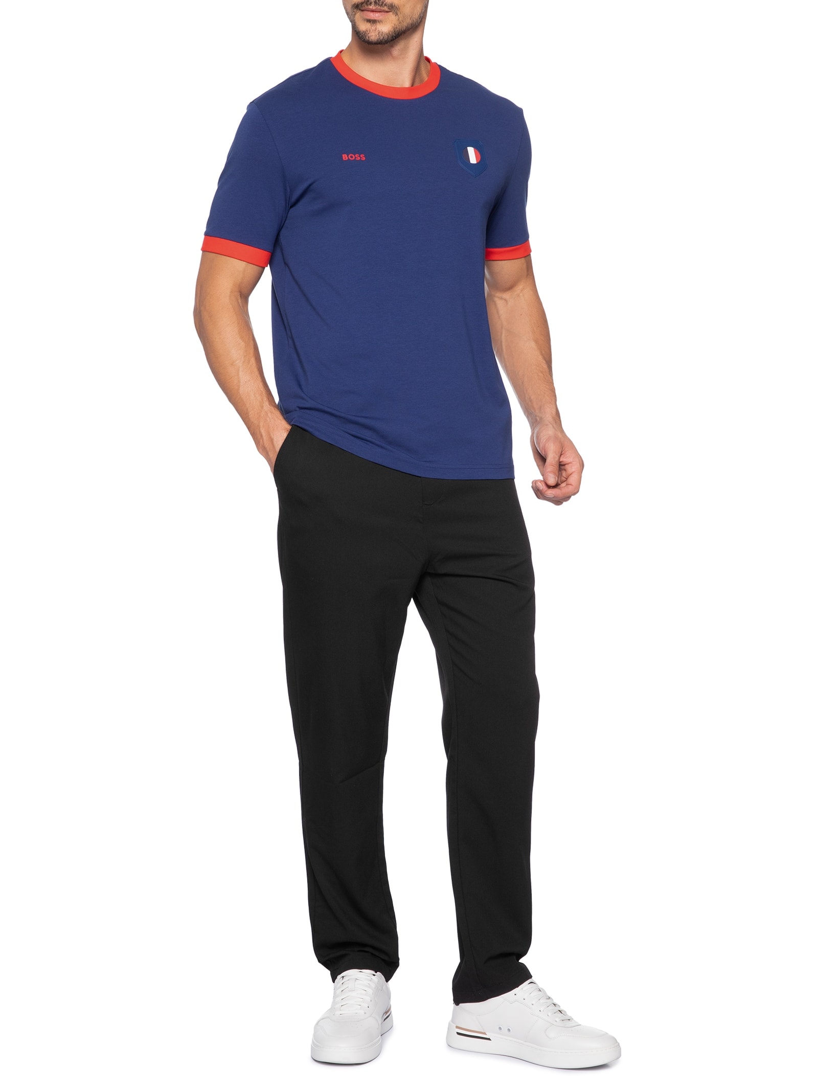 Camiseta Masculina França Copa Lux Tee Azul Boss